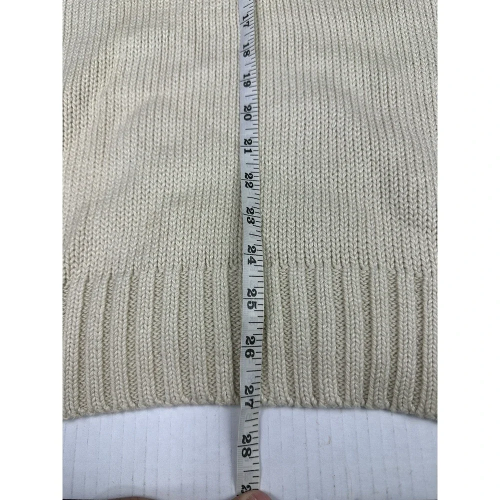 Vintage Polo Ralph Lauren Ivory/Cream Mens Cotton Mock Neck Sweater